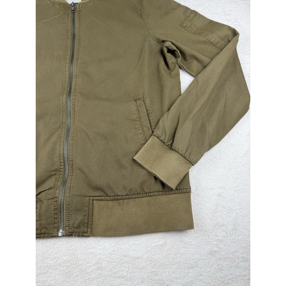HINGE Designed In Seattle Women's Olive Green Bomber Full Zip Up Jacket Size S - Picture 3 of 15